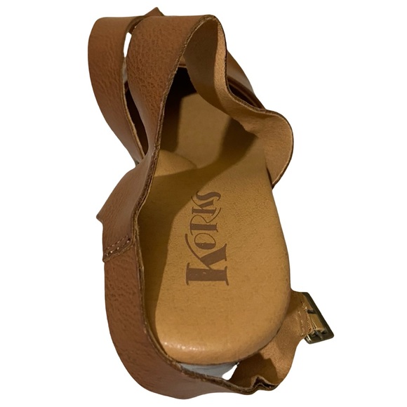 Korks Abloom Strappy Studded Clog Platform Slingback Sandals Brown Faux Leather - Picture 7 of 15